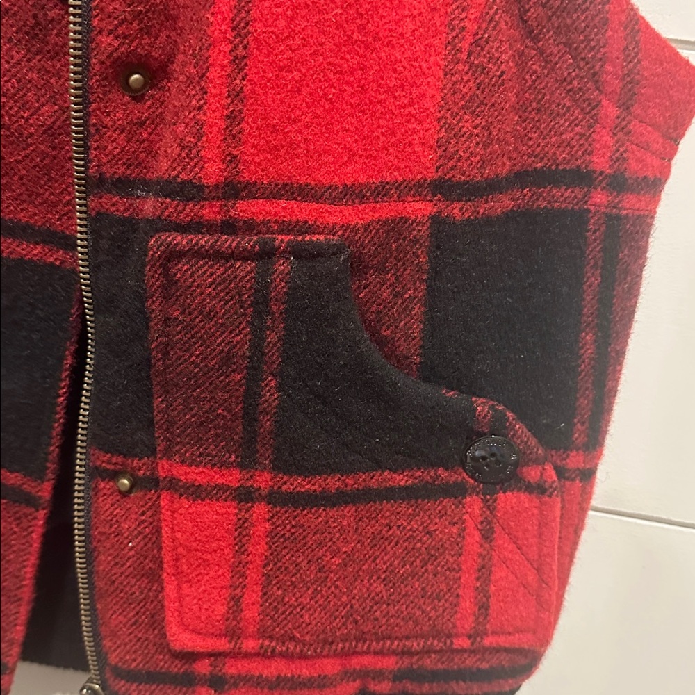 Red and Black Plaid Vest - Picture 3 of 9